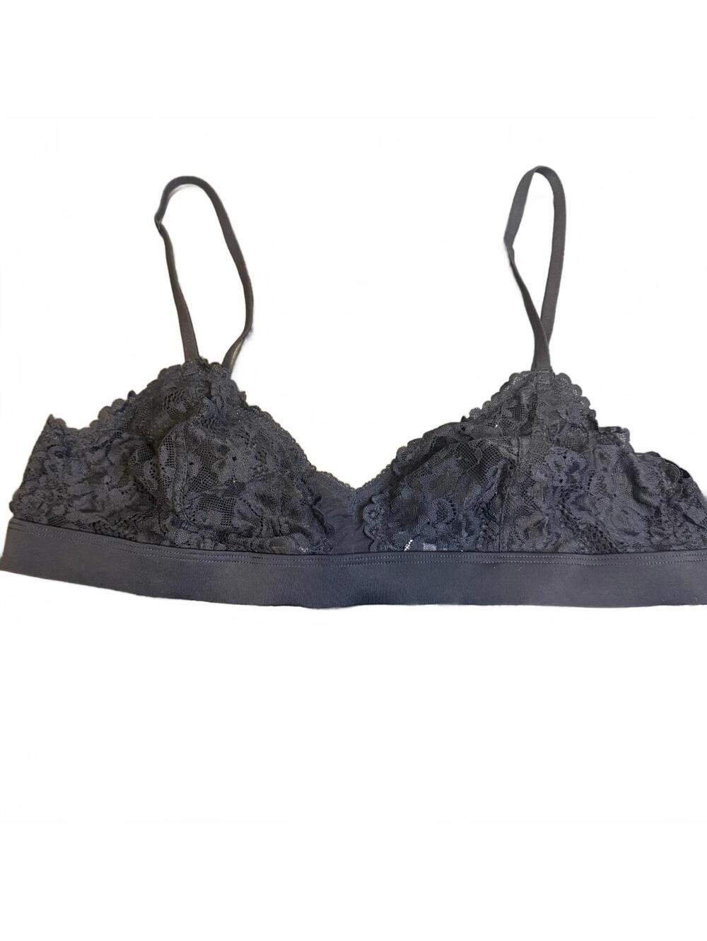 Savage X Fenty XL Black Lace Bralette Triangle Bra Unlined Sheer Lingerie